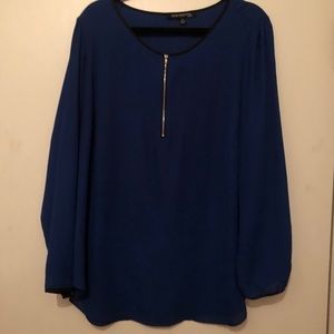 Arya top, Royal Blue zipper front top